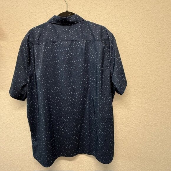 Axist Stretch Men's Button Up Shirt Short Sleeve Blue Size 2XL 100% Polyester - Picture 3 of 9